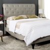 image:imageSAFAVIEH Home Collection Hathaway Taupe amp Rustic Oak Bed QueenLight Grey