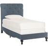 image:imageSAFAVIEH Home Collection Hathaway Taupe amp Rustic Oak Bed QueenNavy
