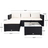 image:imageSAFAVIEH Outdoor  Madalina Sectional Set  Black amp Beige  Steel Frame with Cushion  Contemporary Sectional with Coffee Table  Ideal for Patio Deck Porch Backyard PAT7509ABlack  Beige