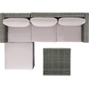 image:imageSAFAVIEH Outdoor  Madalina Sectional Set  Black amp Beige  Steel Frame with Cushion  Contemporary Sectional with Coffee Table  Ideal for Patio Deck Porch Backyard PAT7509AGrey  Grey