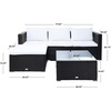 image:imageSAFAVIEH Outdoor  Madalina Sectional Set  Black amp Beige  Steel Frame with Cushion  Contemporary Sectional with Coffee Table  Ideal for Patio Deck Porch Backyard PAT7509ABlack  Beige
