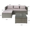 image:imageSAFAVIEH Outdoor  Madalina Sectional Set  Black amp Beige  Steel Frame with Cushion  Contemporary Sectional with Coffee Table  Ideal for Patio Deck Porch Backyard PAT7509AGrey  Grey