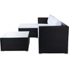 image:imageSAFAVIEH Outdoor  Madalina Sectional Set  Black amp Beige  Steel Frame with Cushion  Contemporary Sectional with Coffee Table  Ideal for Patio Deck Porch Backyard PAT7509ABlack  Beige