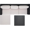 image:imageSAFAVIEH Outdoor  Madalina Sectional Set  Black amp Light Grey  Steel Frame with Cushion  Contemporary Sectional with Coffee Table  Ideal for Patio Deck Porch Backyard PAT7509E
