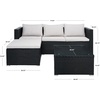 image:imageSAFAVIEH Outdoor  Madalina Sectional Set  Black amp Light Grey  Steel Frame with Cushion  Contemporary Sectional with Coffee Table  Ideal for Patio Deck Porch Backyard PAT7509E