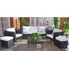 image:imageSAFAVIEH Outdoor Collection Presla NaturalWhite 6Piece Patio Living Set PAT7715D3BXBlack  White