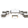image:imageSAFAVIEH Outdoor Collection Presla NaturalWhite 6Piece Patio Living Set PAT7715D3BXGrey Brown  White