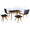 image:imageSAFAVIEH Outdoor Collection Romlin GreyGreyNatural Solid Wood Dining SetBlackWhite
