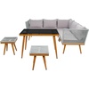 image:imageSAFAVIEH Outdoor Collection Romlin GreyGreyNatural Solid Wood Dining SetGreyGrey