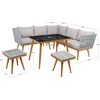 image:imageSAFAVIEH Outdoor Collection Romlin GreyGreyNatural Solid Wood Dining SetGreyGrey