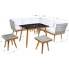 image:imageSAFAVIEH Outdoor Collection Romlin GreyGreyNatural Solid Wood Dining SetGreyWhite
