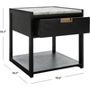 image:imageSafavieh Couture Adeline Dark Chocolate 1drawer Storage NightstandBlack