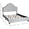 image:imageSafavieh Home Beckham Contemporary Light Grey Velvet Bed FullLight Grey