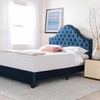 image:imageSafavieh Home Beckham Contemporary Light Grey Velvet Bed FullNavy