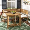 image:imageSafavieh PAT6754A Collection Wilton Teak and Navy Balcony Corner Lounge Outdoor SetTeak Brown  Beige