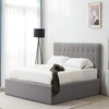 image:imageSAFAVIEH Couture Collection Rosita LowProfile Grey Tufted Upholstered Queen Bed Ideal for Bedroom Guest RoomLight Grey  Q