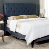 image:imageSAFAVIEH Home Collection Hathaway Taupe amp Rustic Oak Bed QueenNavy