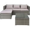 image:imageSAFAVIEH Outdoor  Madalina Sectional Set  Black amp Beige  Steel Frame with Cushion  Contemporary Sectional with Coffee Table  Ideal for Patio Deck Porch Backyard PAT7509AGrey  Grey