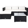 image:imageSAFAVIEH Outdoor  Madalina Sectional Set  Black amp Beige  Steel Frame with Cushion  Contemporary Sectional with Coffee Table  Ideal for Patio Deck Porch Backyard PAT7509ABlack  Beige