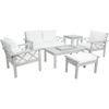 image:imageSAFAVIEH Outdoor Collection Loanna NaturalLight Grey Cushion Solid Wood 6Piece Conversation Patio SetGreyBeige
