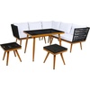 image:imageSAFAVIEH Outdoor Collection Romlin GreyGreyNatural Solid Wood Dining SetBlackWhite