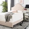 image:imageSafavieh Home Beckham Contemporary Light Grey Velvet Bed FullBeige