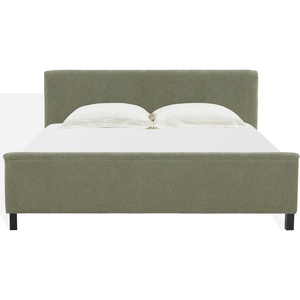 image:imageSAFAVIEH Couture Collection  Finney Sage Green Upholstered King Bed Modern Minimalist Design No Box Spring Needed SFV4872CKSage Green