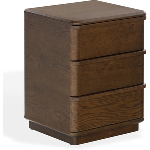 image:imageSAFAVIEH Couture Collection  Guillermo Walnut 3 Drawer Wood Nightstand Fully Assembled Modern Bedroom Storage Accent SFV4270AWalnut
