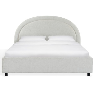 image:imageSAFAVIEH Couture Collection  Kaylilly Cream Chenille King Bed Upholstered Arched Headboard No Box Spring Needed Modern Design SFV6115AQCremeBlack