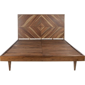 image:imageSAFAVIEH Couture Collection  Maci Bryn Natural Wood Herringbone Queen Bed Modern Bedroom Furniture DUP1009AQNatural