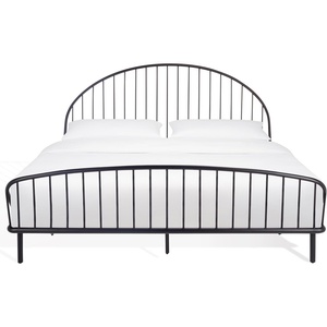 image:imageSAFAVIEH Couture Collection  Sheeran Black Metal King Spindle Bed Modern Farmhouse Bedroom Frame SFV9561AKBlack