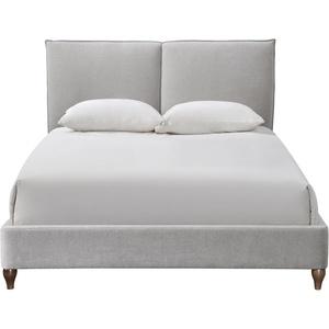 image:imageSAFAVIEH Couture Collection  Sophianna Dark Grey Upholstered Platform Bed with Headboard Queen Size Modern Design SFV1801BQWalnutLight Grey