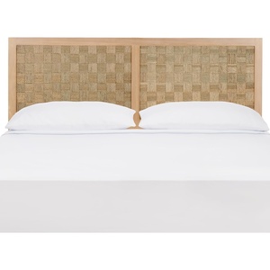 image:imageSAFAVIEH Home Collection Halvor Rattan Queen Size Headboard Black Frame amp Natural BrownLight Natural