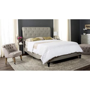 image:imageSAFAVIEH Home Collection Hathaway Taupe amp Rustic Oak Bed QueenLight GrayBlack