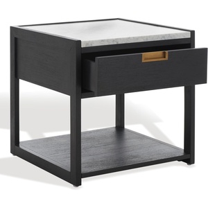 image:imageSafavieh Couture Adeline Dark Chocolate 1drawer Storage NightstandBlack