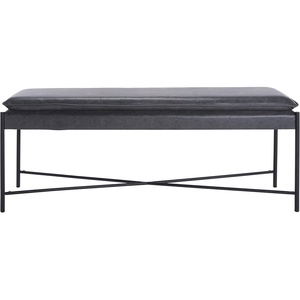 image:imageSafavieh Home Kara 50inch Light Beige and Black Cushioned XBenchGrey  Black