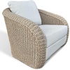 image:imageSAFAVIEH Couture  Outdoor Jilina Swivel Accent Chair  Natural amp Beige Aluminum  Weather Resistant Fully Assembled  Ideal for Patio Deck Backyard 17 Seat Height CPT4013ANaturalBeige