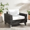 image:imageSAFAVIEH Couture Outdoor  Margarita Wicker Chaise Lounge Chair  Brown amp White  Performance Linen amp Aluminum Frame  Ideal for Patio Deck Porch Backyard 394W x 335D x 272H CPT2101ADark GreyWhite