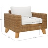 image:imageSAFAVIEH Couture Outdoor  Margarita Wicker Chaise Lounge Chair  Brown amp White  Performance Linen amp Aluminum Frame  Ideal for Patio Deck Porch Backyard 394W x 335D x 272H CPT2101ANaturalWhite