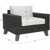 image:imageSAFAVIEH Couture Outdoor  Margarita Wicker Chaise Lounge Chair  Brown amp White  Performance Linen amp Aluminum Frame  Ideal for Patio Deck Porch Backyard 394W x 335D x 272H CPT2101ADark GreyWhite