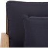 image:imageSAFAVIEH Couture Outdoor  Martinique Armchair  Black amp White  Solid Wood  Slatted Coastal Design  Ideal for Patio Deck Porch Backyard 183 Seat Height CPT1011ENatural TeakNavy
