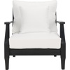 image:imageSAFAVIEH Couture Outdoor  Martinique Armchair  Black amp White  Solid Wood  Slatted Coastal Design  Ideal for Patio Deck Porch Backyard 183 Seat Height CPT1011EBlackWhite