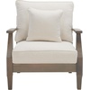 image:imageSAFAVIEH Couture Outdoor  Martinique Armchair  Black amp White  Solid Wood  Slatted Coastal Design  Ideal for Patio Deck Porch Backyard 183 Seat Height CPT1011ELight GreyBeige