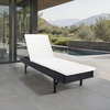 image:imageSAFAVIEH Outdoor  Cam Chaise Lounge Chair  Brown amp White  Faux Wicker Rattan amp Steel Frame with Cushion  Modern Adjustable Design  Ideal for Patio Deck Poolside Backyard PAT7501DBlack  Beige
