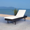 image:imageSAFAVIEH Outdoor  Cam Chaise Lounge Chair  Brown amp White  Faux Wicker Rattan amp Steel Frame with Cushion  Modern Adjustable Design  Ideal for Patio Deck Poolside Backyard PAT7501DBlack  Beige