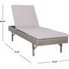 image:imageSAFAVIEH Outdoor  Cam Chaise Lounge Chair  Brown amp White  Faux Wicker Rattan amp Steel Frame with Cushion  Modern Adjustable Design  Ideal for Patio Deck Poolside Backyard PAT7501DGrey  Grey