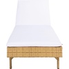 image:imageSAFAVIEH Outdoor  Cam Chaise Lounge Chair  Brown amp White  Faux Wicker Rattan amp Steel Frame with Cushion  Modern Adjustable Design  Ideal for Patio Deck Poolside Backyard PAT7501DNatural  White
