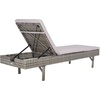 image:imageSAFAVIEH Outdoor  Cam Chaise Lounge Chair  Brown amp White  Faux Wicker Rattan amp Steel Frame with Cushion  Modern Adjustable Design  Ideal for Patio Deck Poolside Backyard PAT7501DGrey  Grey