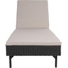 image:imageSAFAVIEH Outdoor  Cam Chaise Lounge Chair  Brown amp White  Faux Wicker Rattan amp Steel Frame with Cushion  Modern Adjustable Design  Ideal for Patio Deck Poolside Backyard PAT7501DBlackLight Grey