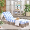 image:imageSAFAVIEH Outdoor  Gillian Chaise Lounge Chair  Black amp White  Steel and Woven Rope  Adjustable 5Position Backrest  Ideal for Patio Deck Poolside Backyard PAT7527BHeather TanBaby Blue Stripe